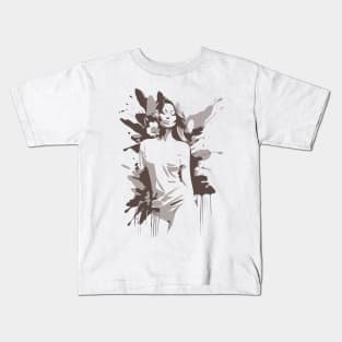 woman with flowers Kids T-Shirt